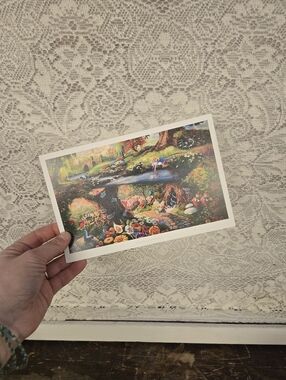 Thomas Kinkade Disney Alice in Wonderland Garden Art Print